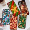 Рождественский мультяшный узор Для Samsung Galaxy S26 S25 S24 S23 S22 S21 S20 Ultra Plus FE 5G Черный Мягкий ТПУ Чехол для телефона