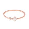 Korean Four-Leaf Clover Eco-Friendly Rose Gold Bracelet - Versatile, Popular Open Bangle