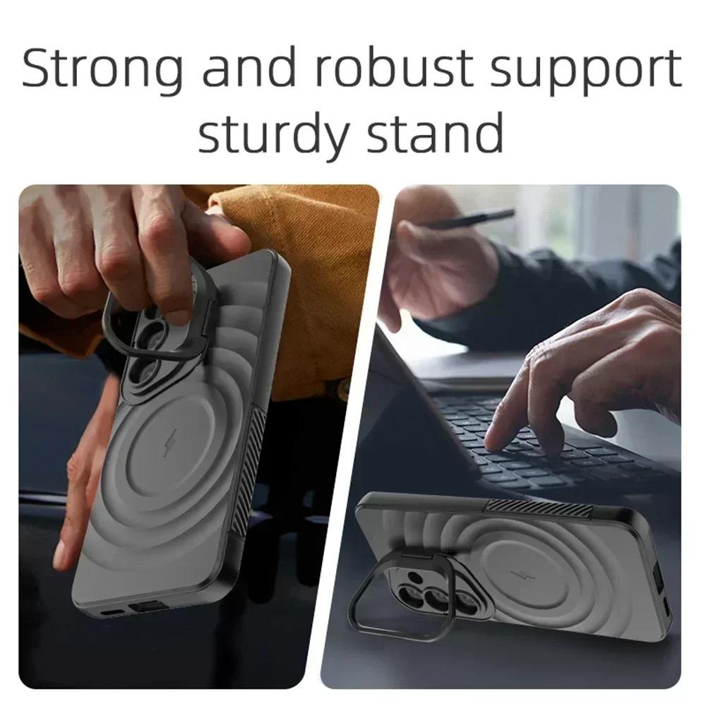 Магнитный чехол Magsafe для Samsung S25 Ultra S25 Edge S25 Plus Невидимая подставка-кольцо для камеры Круглый мягкий силиконовый чехол с узором в виде водяных кругов