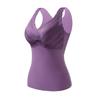 Winter Women Thermal Vest with Chest Pads Seamless Velvet Fast Temperature Lock