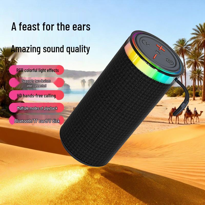 Высококачественный портативный Bluetooth-динамик для улицы с цветными световыми эффектами и слотом для карты W17