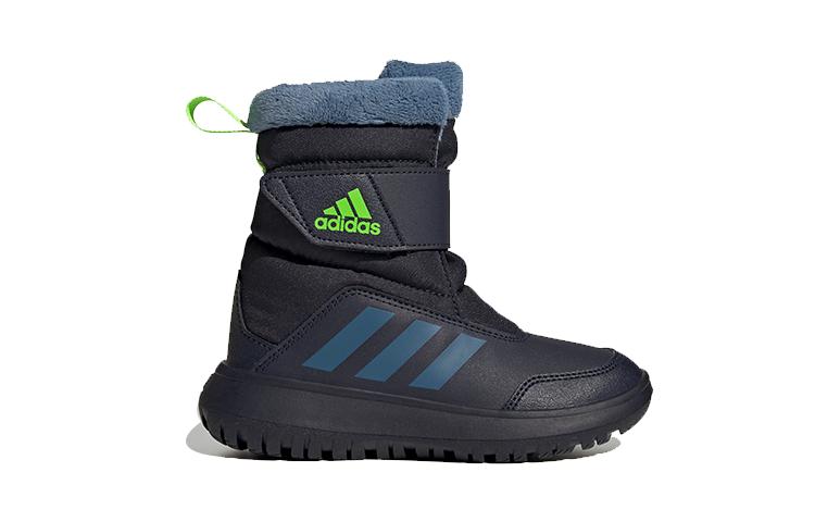 adidas WINTERPLAY C Нескользящие Износостойкие Теплые Детские Сапоги Черно-Синие Дети Возрастом 3 7 Лет GZ6796