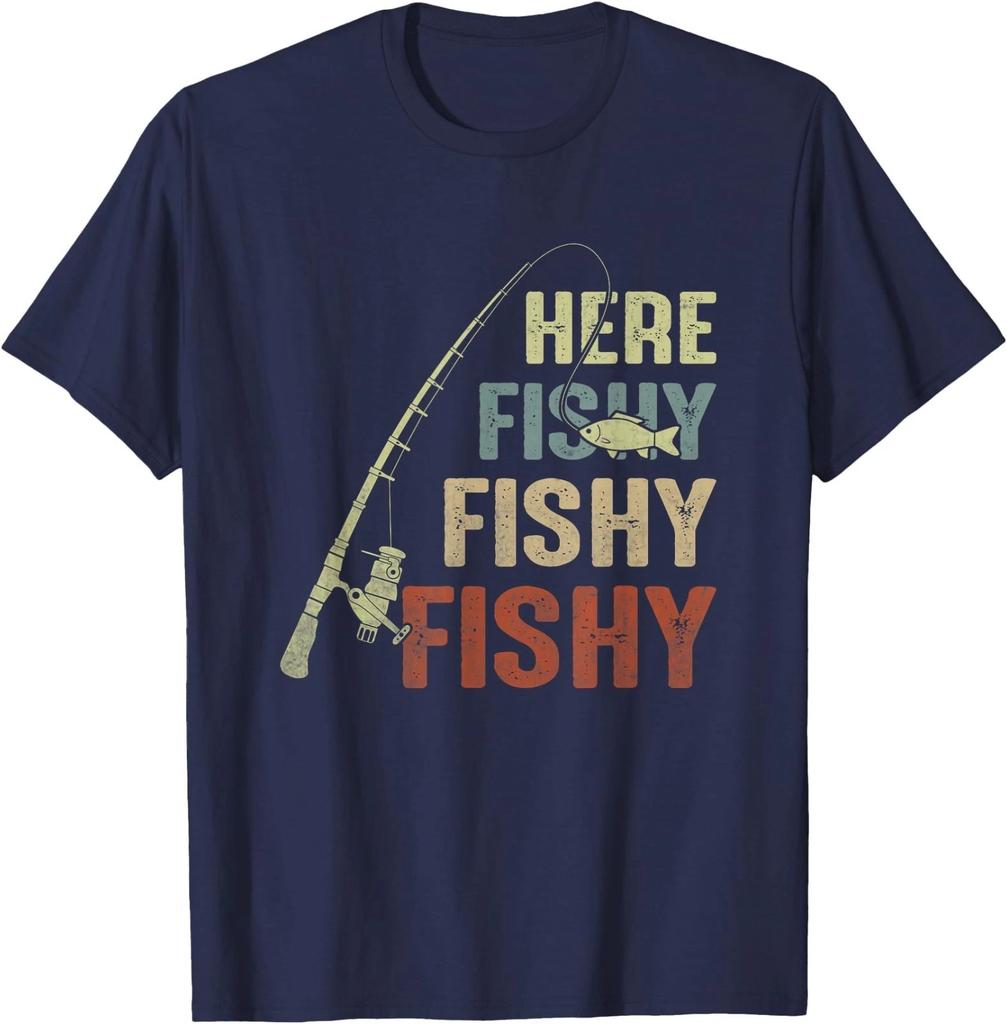 Here Fishy Fishy Fishy Fishing Angler Deep Sea Fishing Funny T-Shirt