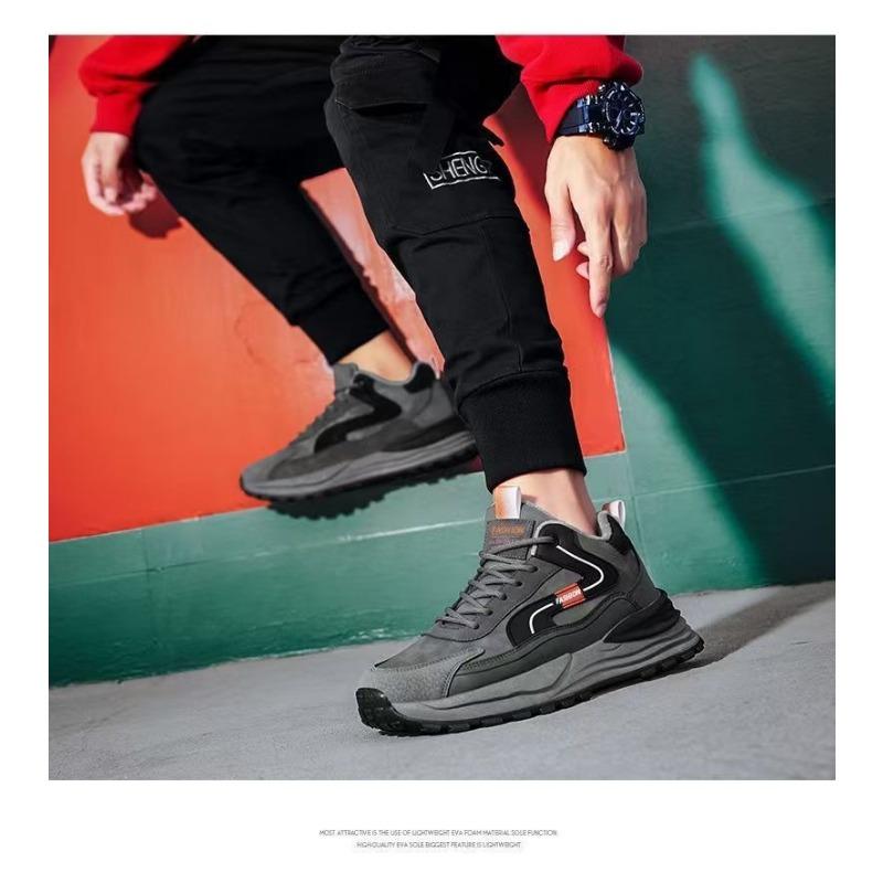 Men S Winter Fleece Lined Dad Shoes Warm Non Slip Work Sneakers