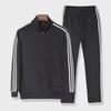 Men's Spring/Autumn Casual Sports Suit - Imitation Cotton Sweatshirt with Two Stripes & Pants with Three Stripes.