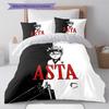 Black Clover Pattern Bedding Quilt Set Quilt Cover Pillowcase Home Birthday Gift(1 * duvet cover + 2 * pillowcase, without core)