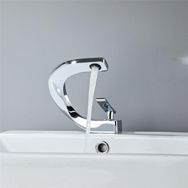Tuqiu Bathroom Faucet Brass Gold White Bathroom Basin Faucet Cold Hot Water Mixer Sink Tap Deck Mounted White Rose Gold Tap