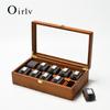 Oirlv 10 Отделений Шкатулка для Часов Деревянная Шкатулка для Украшений Органайзер для Часов Кейс для Хранения Мужских Женских Механических Часов Коробка для Дисплея Наручных Часов