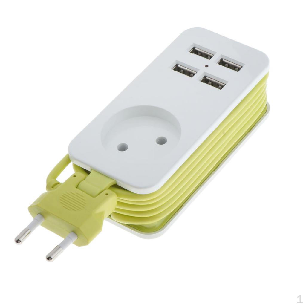 Удлинитель-разветвитель с 5 розетками и 4 USB, штепсельная вилка EU, дорожная сетевая планка