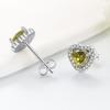 Zodiac Heart Shaped Cubic Zirconia Stud Earrings Minimalist Elegant Jewelry For Women