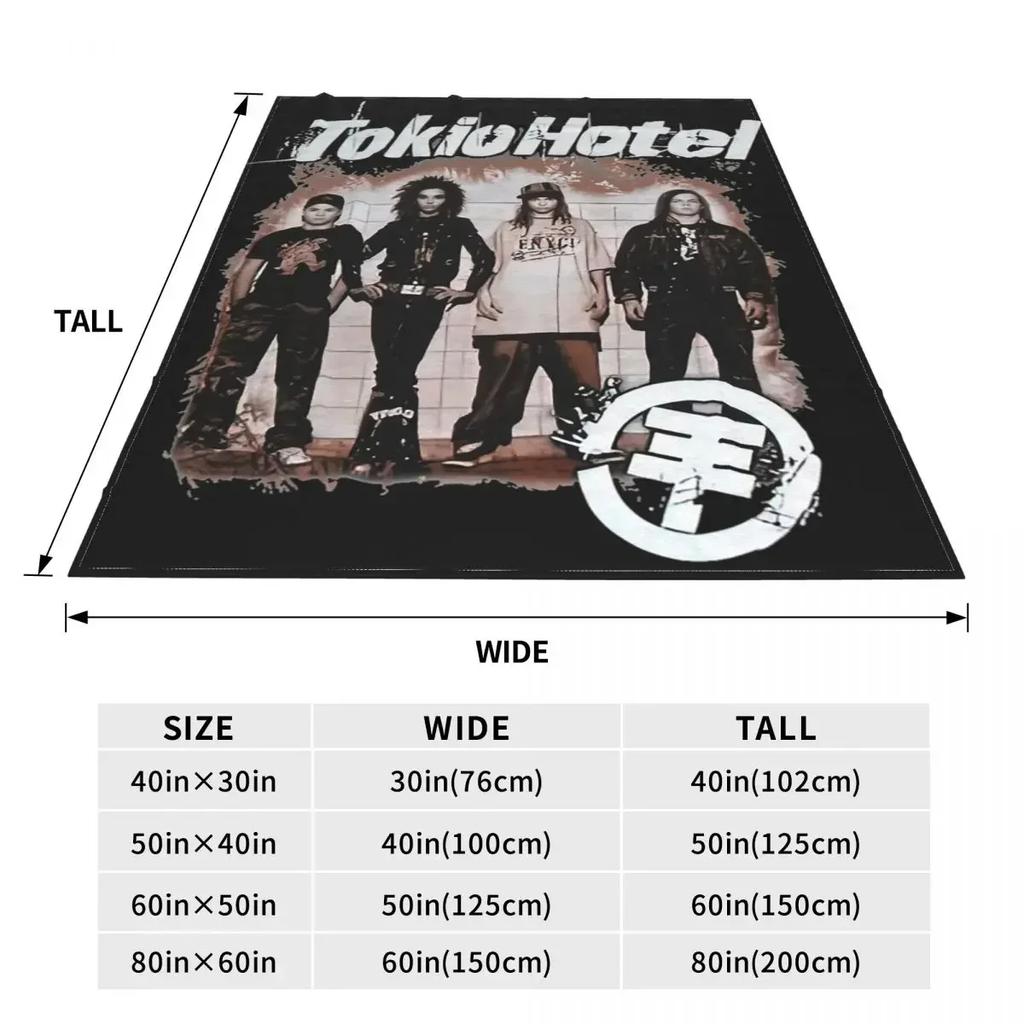 Винтажное концертное одеяло Tokio Hotel Пушистое модное плед-покрывало для дома 200x150 см Одеяло