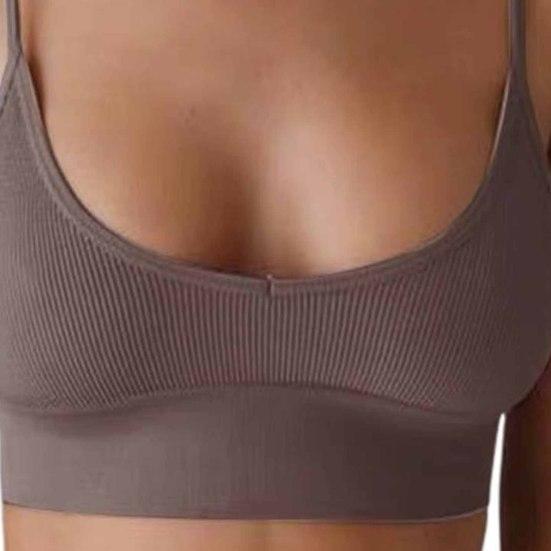 Женский спортивный бюстгальтер на бретельках с открытой спиной, однотонный, с U-образным вырезом, бесшовные упражнения