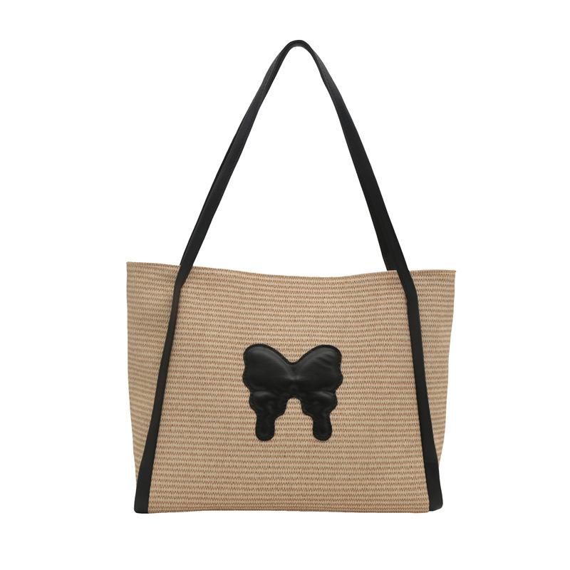 Летняя популярная соломенная сумка-ведро для женщин, модная сумка для поездок на работу, женская пляжная сумка для отдыха на море