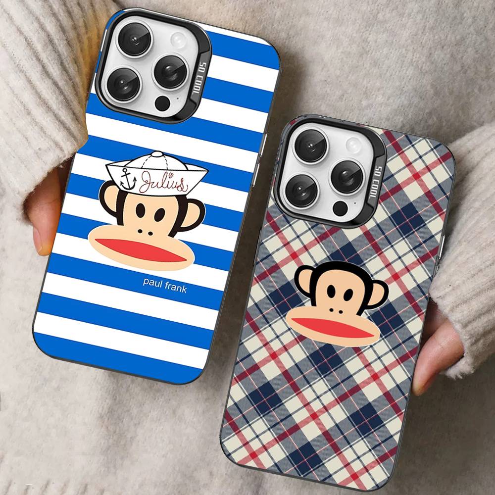 Знаменитый Роскошный Чехол Для Телефона P-Paul F-Frank Для IPhone 17 16 15 14 11 12 13 Pro Max Plus Pro Цветной Серебристый Чехол