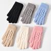Thicken Knitted Mittens Knitting All Finger Gloves Daily Warm Gloves  for Men