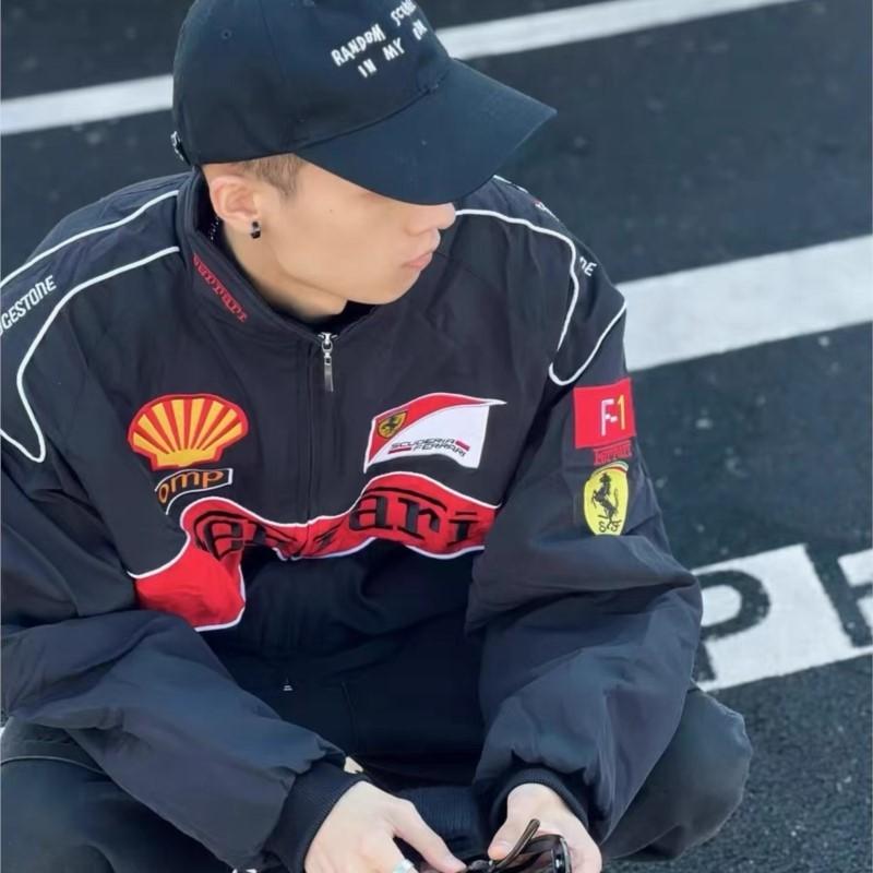 Гоночный костюм Ferrari Вышитая мотоциклетная куртка Велосипедный костюм Мотоциклетный костюм Повседневная спортивная куртка Для Ferrari 488 Roma F8 SF90