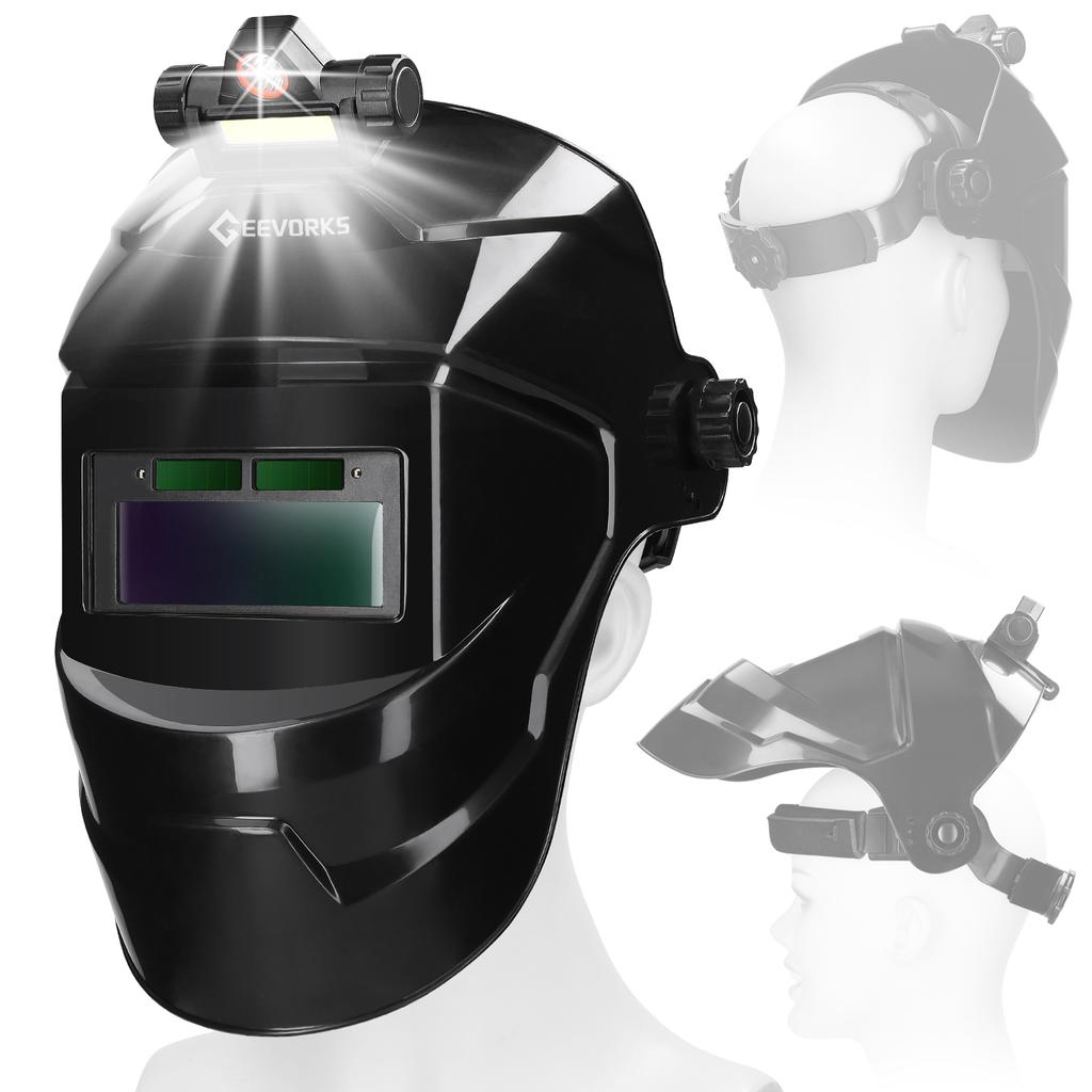 Geevorks Automatic Dimming Welding Facemask Large View True Color Auto Darkening Welding Facemask
