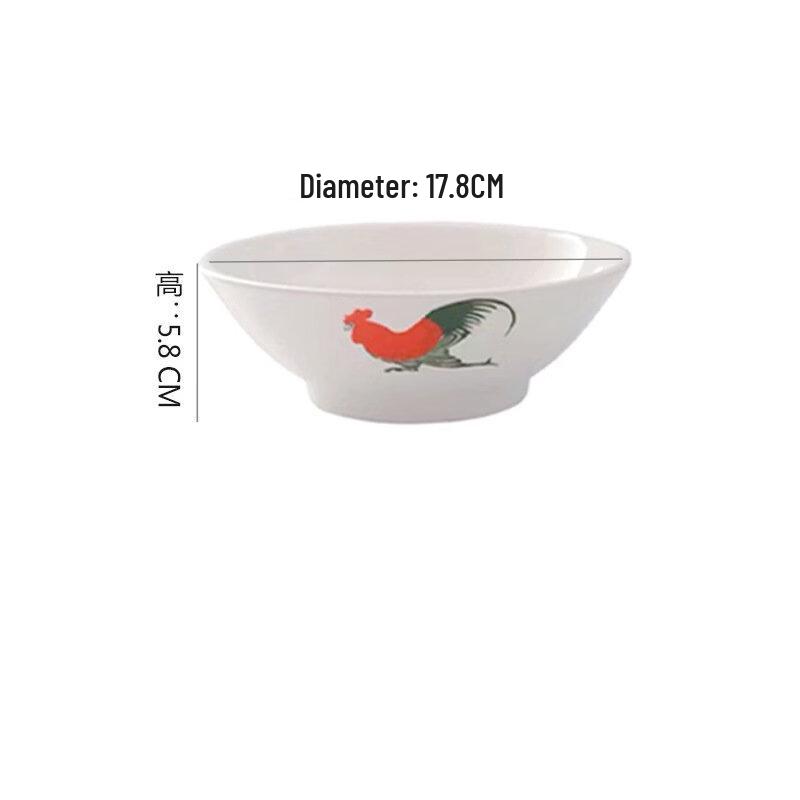 abay Retro Rooster Ceramic Dining Bowls
