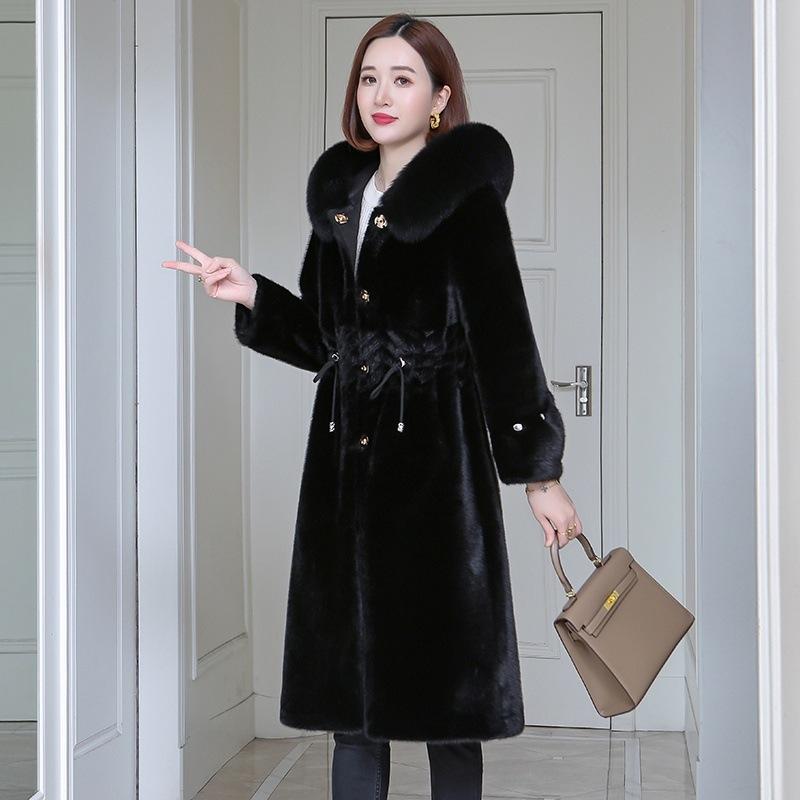 Женская шуба из овечьей шерсти, зимняя новая куртка из лисы с тонким высококачественным золотым мехом норки 2024 года