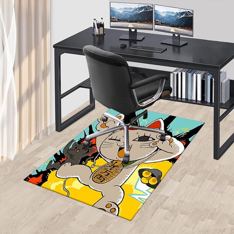 1pc Anime Cat Chair Mat: Cute Cartoon Design for Office and Home Decor - Perfect Gift for Any Season!U090