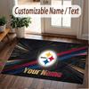Custom Rug Pittsburgh Steelers Pattern Print Name Text Soft Non‑Slip Floor Carpet for Home Indoor Decoration
