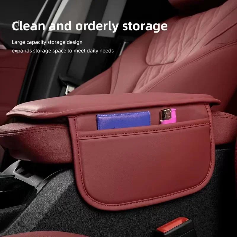 LREFV1 New 2025 Car Armrest Box Pad Leather Auto Armrest Mat Car Accessories for BMW M Power Performance M3 M5 X1 X3 X5 X6 E46 E39 E90