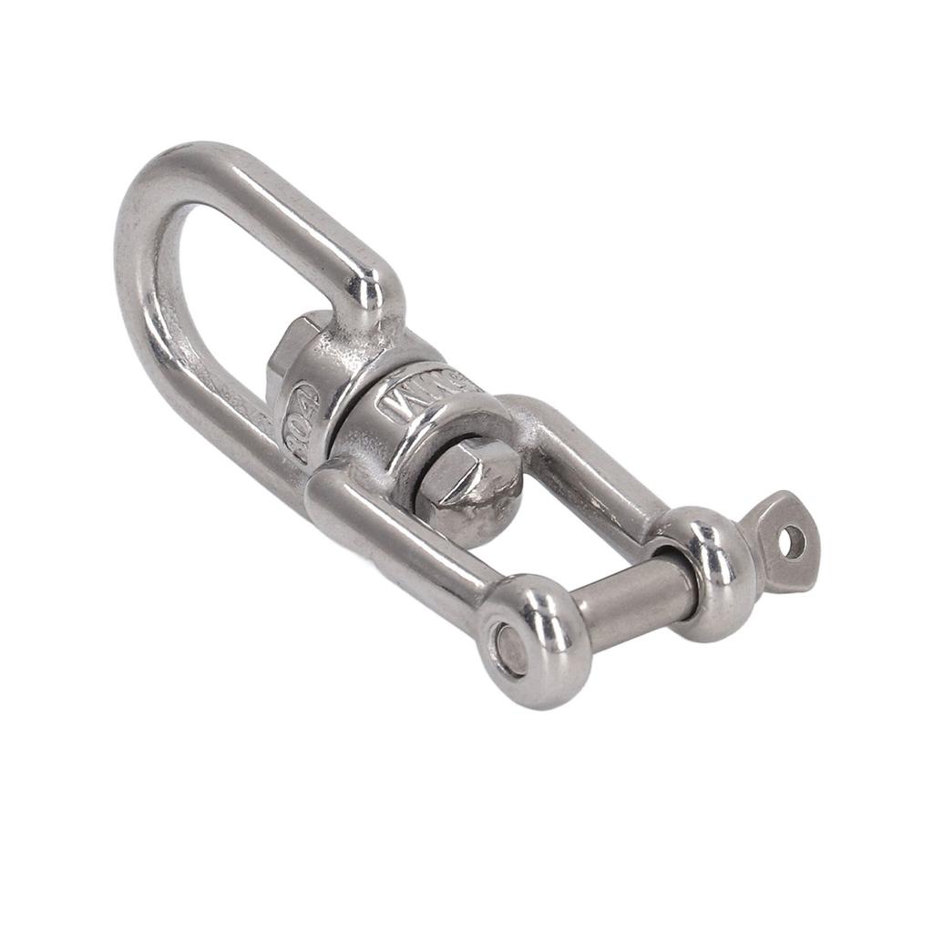 Double Jaw Shackle Professional Heavy Duty 304 Stainless Steel Rolling Shackle Device for Swing Climbing Rope 5mm 0.20in