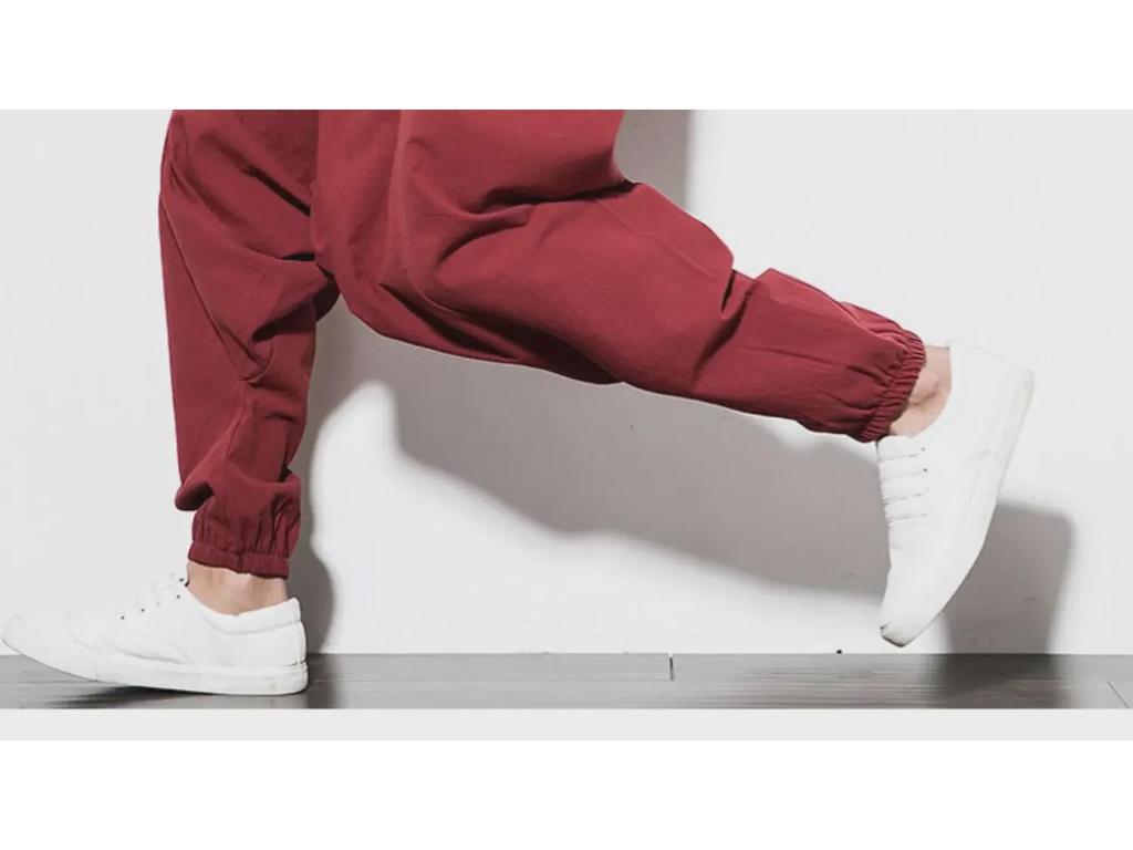 2024 Весна/Лето Мужские Свободные Шаровары В Китайском Стиле - Модный Хип-Хоп Хлопок и Льняной