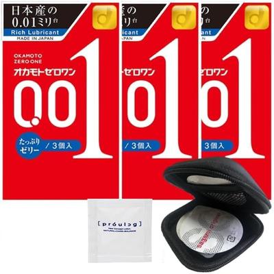 Okamoto Zero One Plenty of Jelly 3 шт. Оригинальный чехол для презерватива Pepe Lotion Prologue 5 мл [Набор 3] 0,01 + +