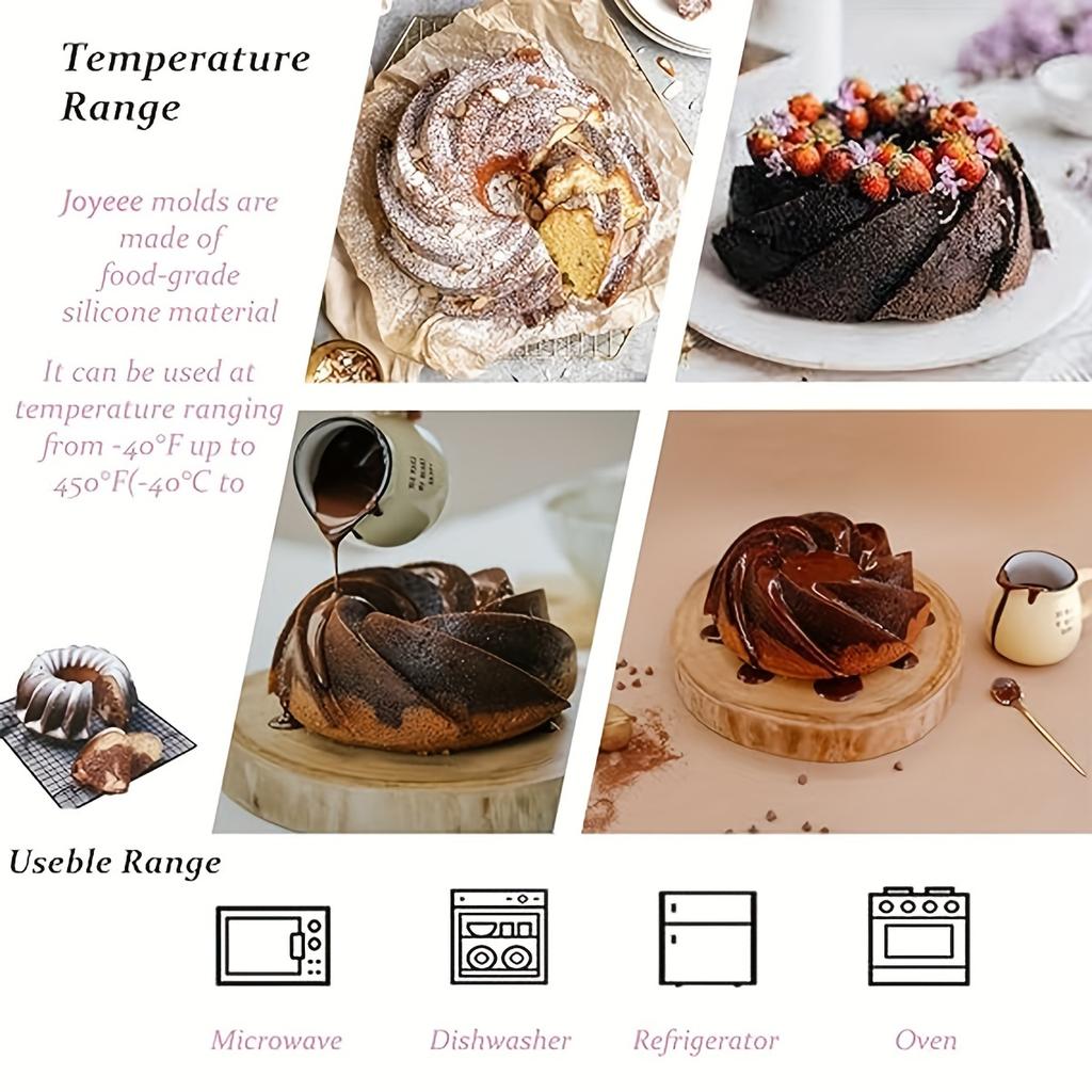 1 шт. Силиконовая форма для кекса Bundt, пищевая антипригарная форма для торта, форма для торта Cyclone, силиконовая шифоновая форма для выпечки, принадлежности для выпечки, кухонные принадлежности