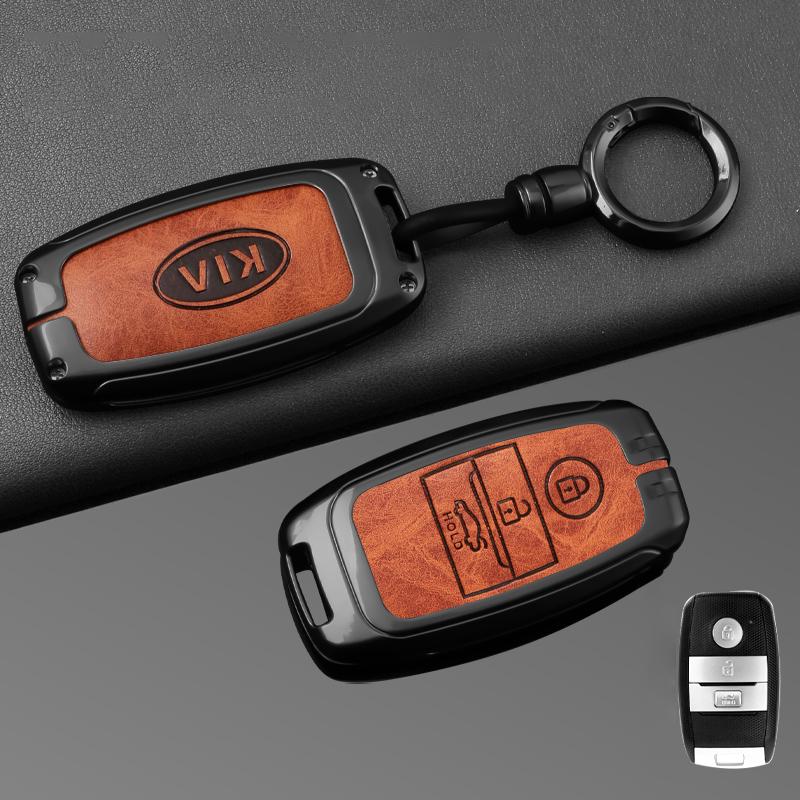 Leather Car Smart Remote Key Case Cover Shell Holder For KIA Sportage Cerato Optima K2 K3 K4 K5 RIO Picanto Soul Sorento Sedona tkjzm00