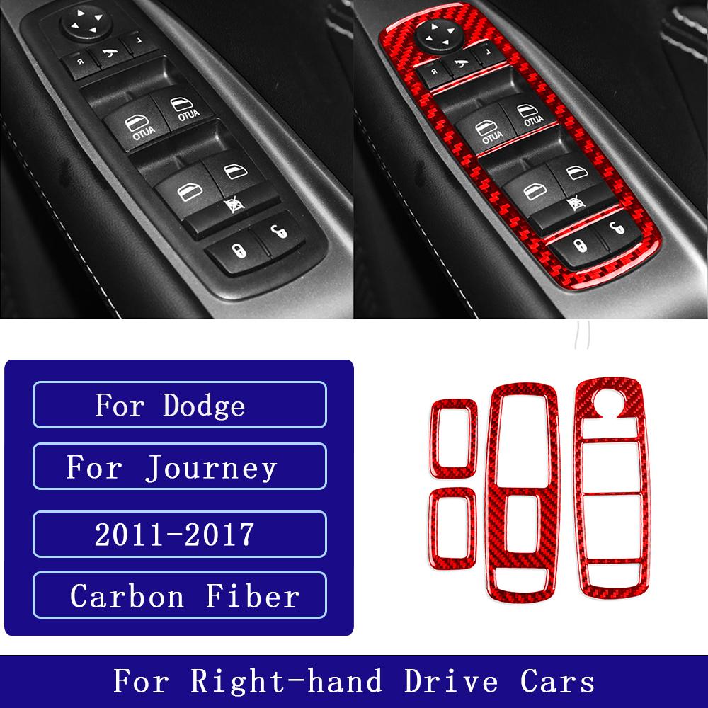 For Dodge Journey 2011-2017 Carbon Fiber Window Lift Control Button Panel Trim Cover Car Interior Accessories Decorative Sticker