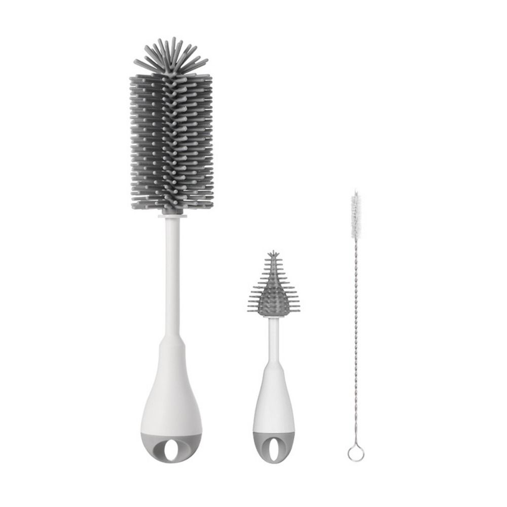Long handle Baby Bottle Brush Set All-Round Silicone Feeding Bottle Cleaners Straws