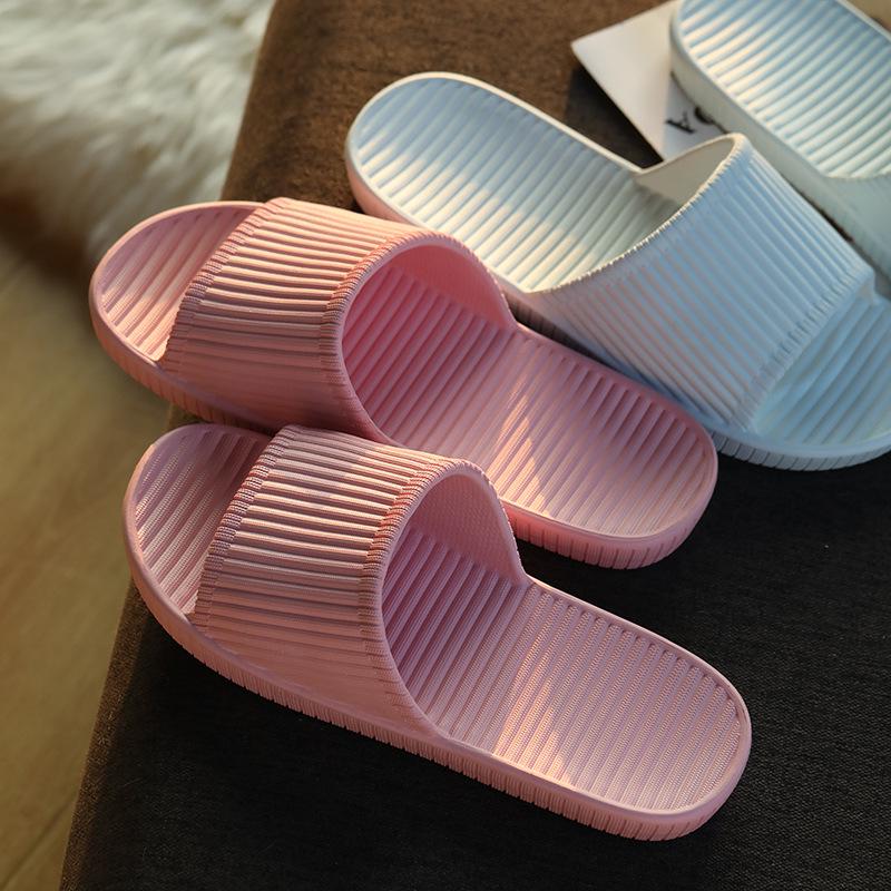 Женские и мужские летние нескользящие домашние тапочки для ванной на толстой подошве