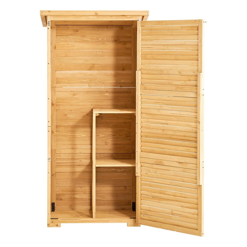 Outdoor Wooden Storage Shed Waterproof Garden Tool Shed 31.5x63.8 inch