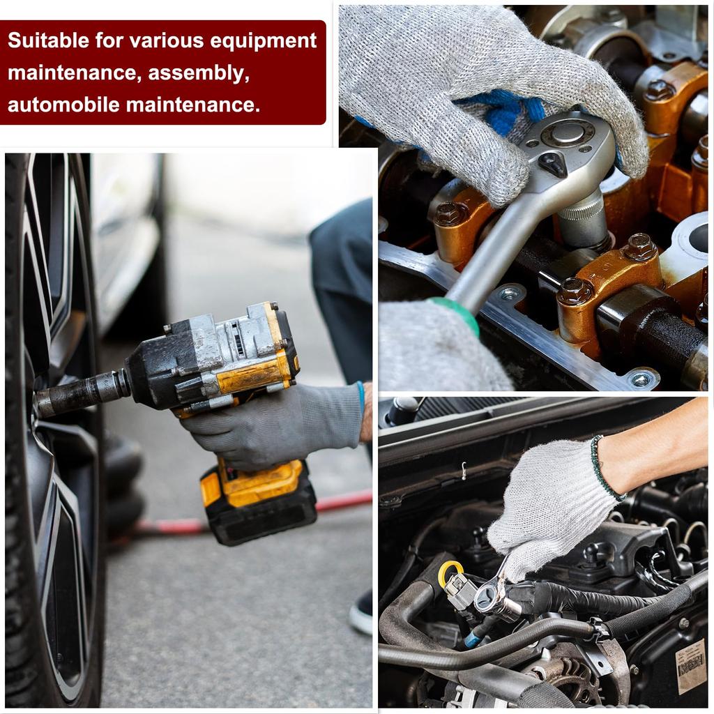 Uxcell Impact Socket Wrench Ratchet SQ Hex Mirror for Clutch for Automotive and Repair Set, Wrench, 12.7mm (1/2") Drive, 32mm, 5-Piece Set, Socket,