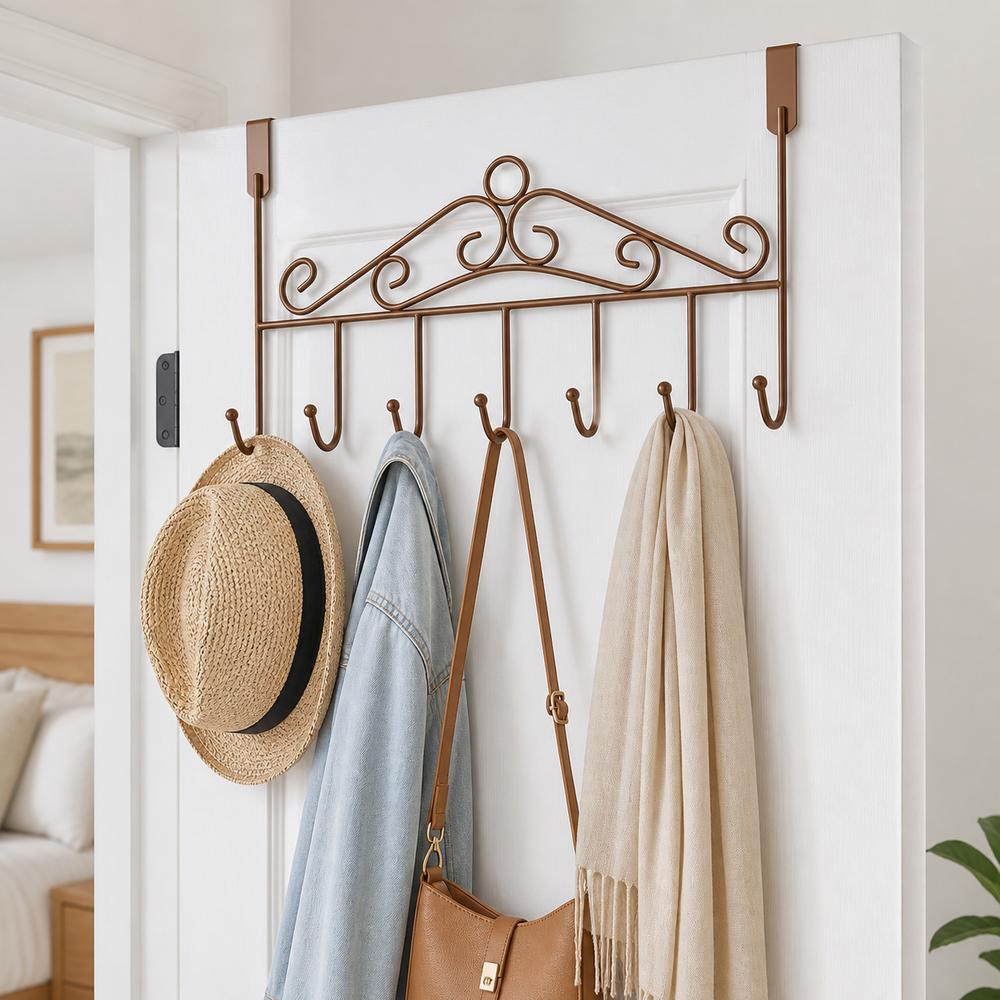 Multiple Hooks Over Door Hook Rack No Drill Door Hanging Rack Bedroom Organization