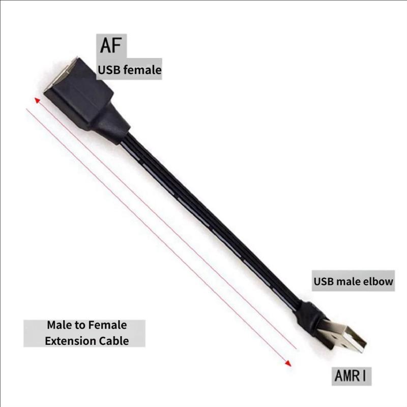 Прямая/90-градусная угловая USB 2.0 удлинительная кабель-удлинитель Male to Female, плоский кабель для мыши, клавиатуры, зарядки