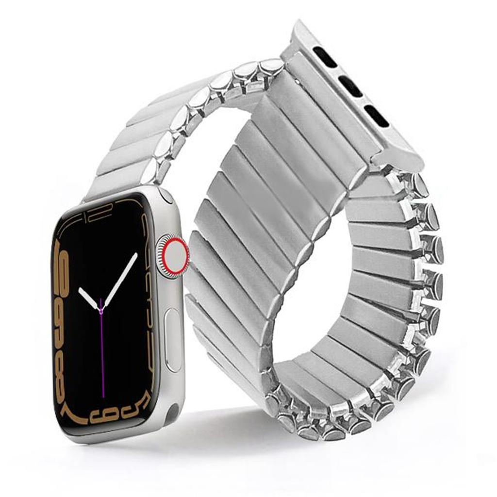 Elastic Metal Watchband For iWatch Series 8 7 6 5 4 3 2 1 Ultra Stainless Steel Strap For Apple Watch 38/40/41/42/44/45/49mm Expansion Luxury Bracelet