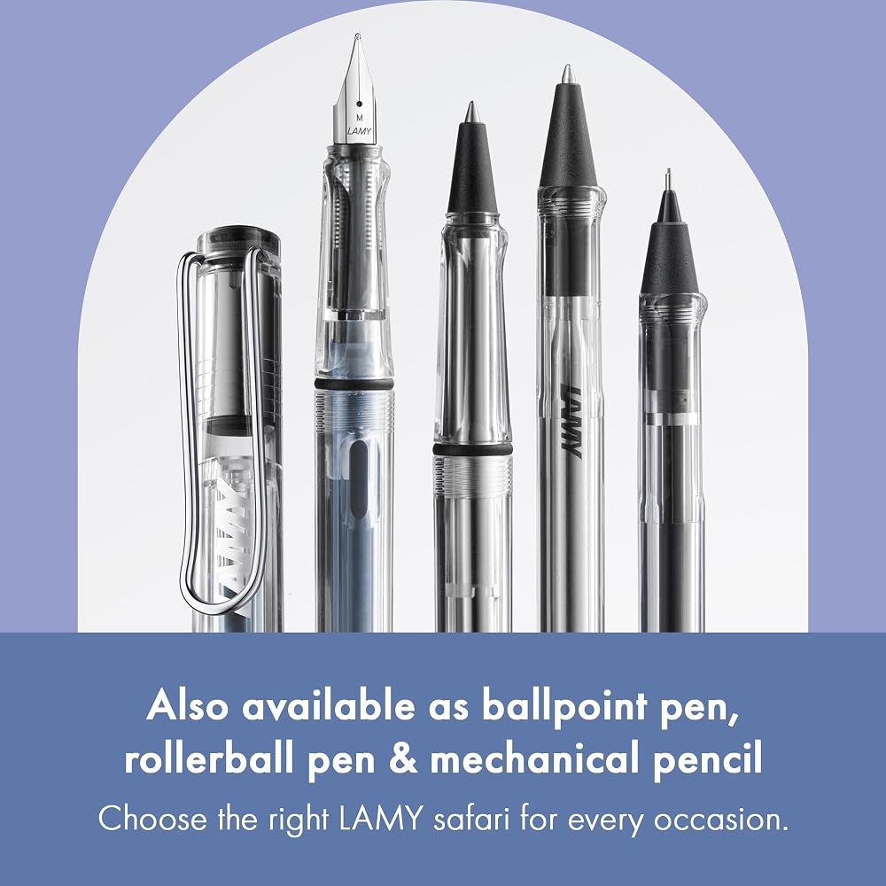 LAMY (Lamy) Safari Vista (Vista) Fountain Pen - Ergonomic Grip and Polished Steel Tip Size M - Pe...