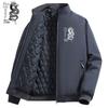 Autumn and Winter Velvet Warm Cotton Jacket For Men Casual Sports Windproof Thermal Coat Stand-Up Collar Jacket