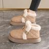 2024 Velcro Модная женская обувь Plus Velvet Выходная обувь большого размера из хлопка Водонепроницаемые зимние ботинки Широкие ноги Полные беременные женские хлопковые туфли