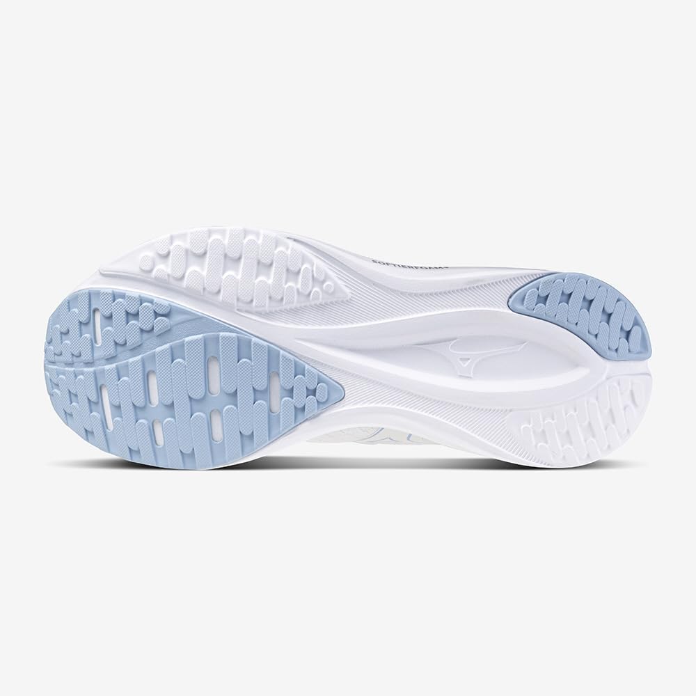 Mizuno Кроссовки Esperanza 2 для бега, белые x светлые, 4E, для бега трусцой, тренировок, спорта, в помещении, для поездок на работу, в школу, для упражнений, синие, 22,5 см,