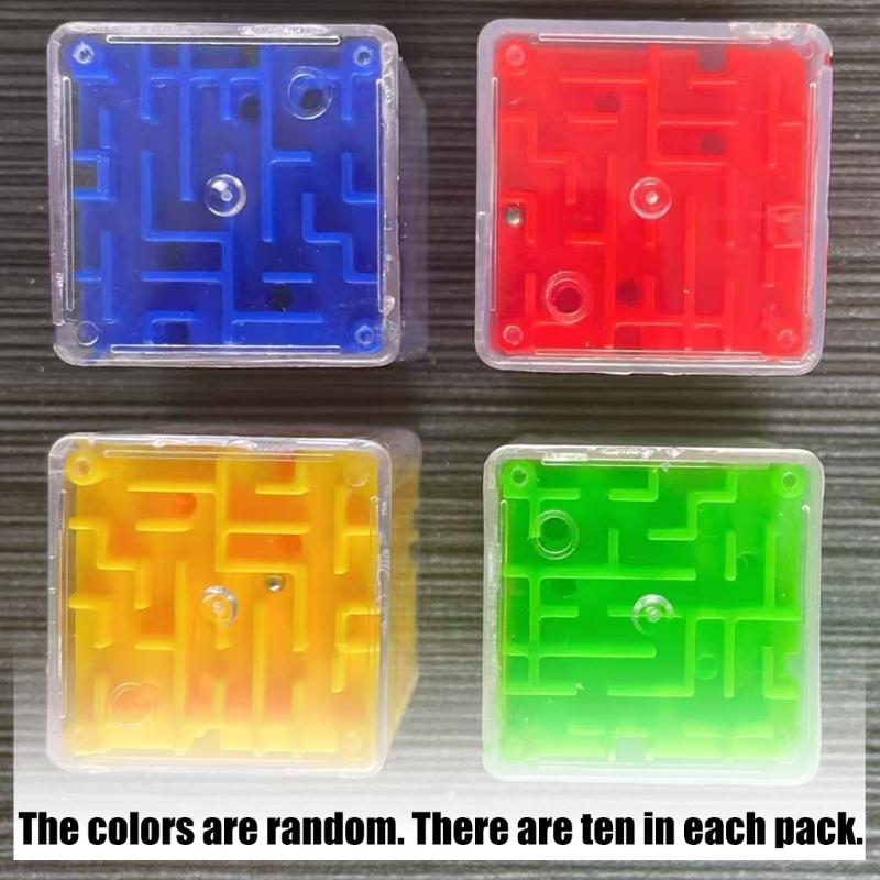 10PCS 3D Labyrinths Cubes Set Cognitive Training Maze Puzzle Toy Portable Travel Friendly Bead Maze Toy Safe For Children
