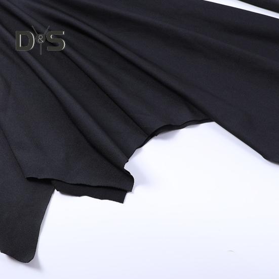 Женское платье на Хэллоуин с подолом «рыбий хвост» Slim Fit Нерегулярные манжеты с рюшами и рукавами «летучая мышь» Готическое платье с круглым вырезом Сплошной цвет Косплей Производительность Макси-платье