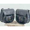 Real Leather Pouch 2 Side Racer Motorcycle 2 Bag Black Panniers Bags Saddlebags