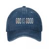 Inspirational God Is Good Colorful Wall Art Washed Baseball Cap Outdoor For Womens Unisex FeUnisex