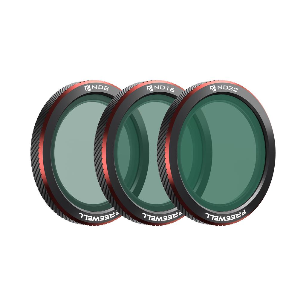Freewell Набор из 3 магнитных фильтров Совместимость с дронами DJI Neo 2 ND, UV, CPL, ND/PL, Glow Mist 1/4 Фильтры Аксессуары для фотосъемки