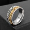 Rotate Rotating Anxiety Fidget Rings Titanium Stainless Steel Chain Spinner Finger Ring For Men Blue Gold Color Black Punk Rock