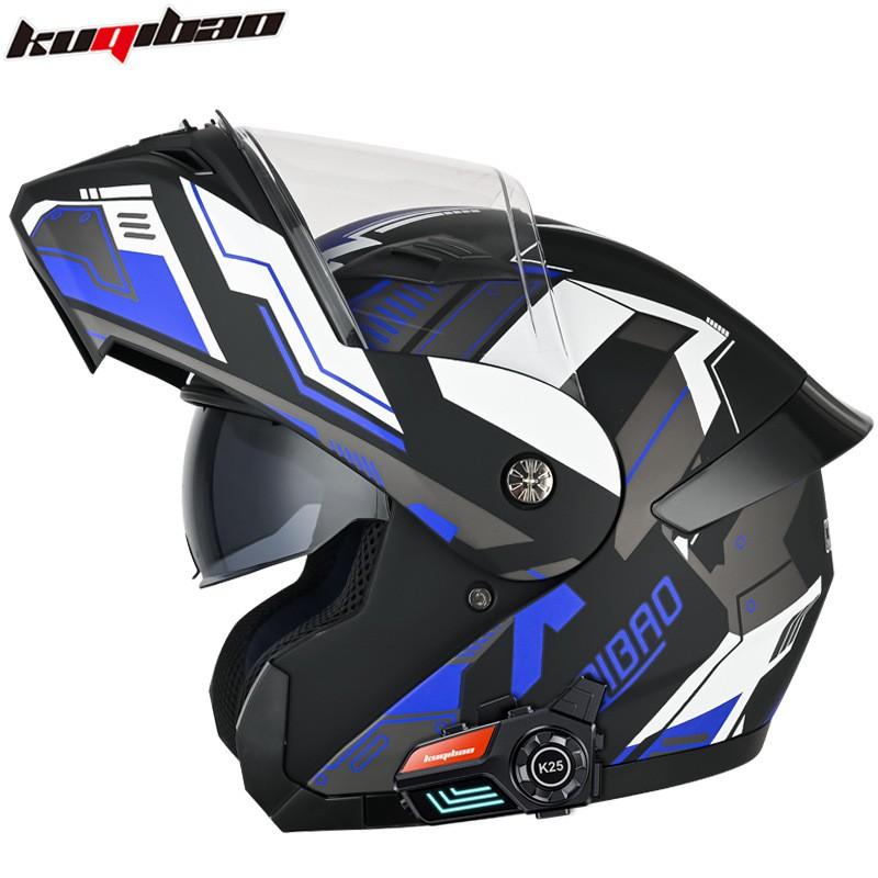 Dual Lens Flip-Up Motorcycle Helmet With Bluetooth Adult Riders ABS Full Face 3C Certified